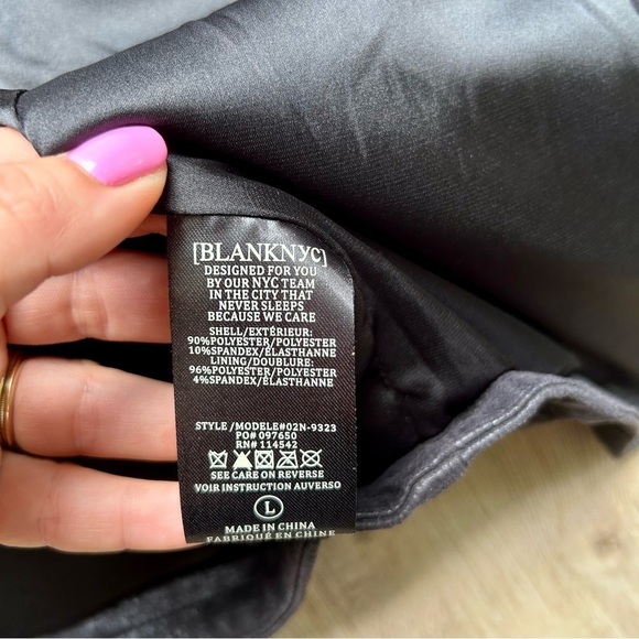 Blank NYC Black Faux Leather Jacket | Lightweight Open Front | Size L - Picture 5 of 8